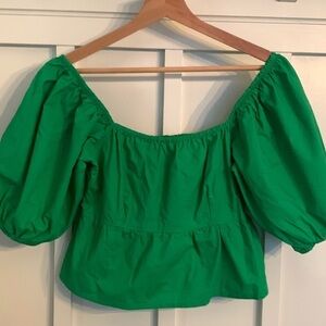 Green Off-Shoulder Women's Top